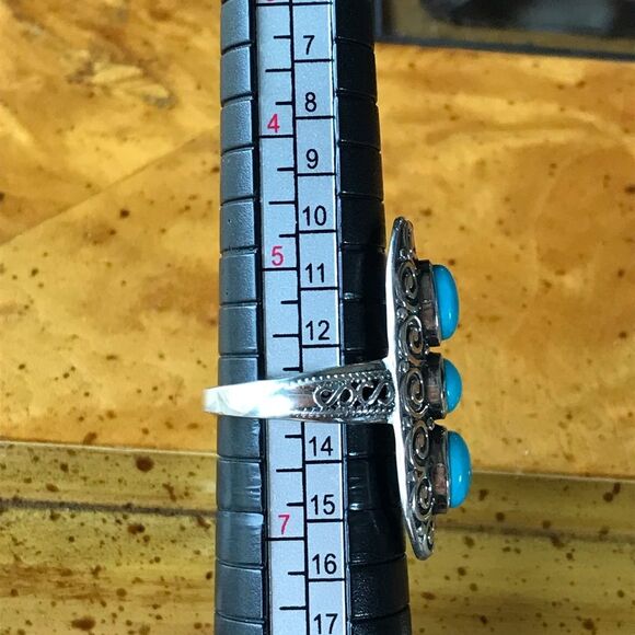 Sleeping Beauty Turquoise Sterling Silver Ring Size 6 - Picture 3 of 9